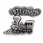 3D lapel pin of a train show lots of dimension, crafted by The Pin Center