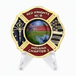 Unique shaped hard enamel coin with printed details