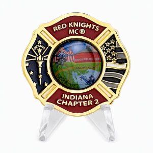 Unique shaped hard enamel coin with printed details