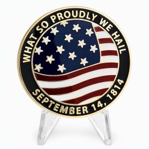 Hard enamel coin with the USA flag