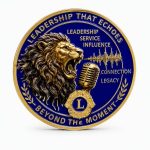 3D pin of a roaring lion, representing the Lions Club International, create by The Pin Center