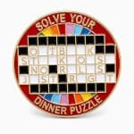 Outback dinner puzzle pin that removes all the vowels but still reads ‘Outback Steakhouse No Rules Just Right.’