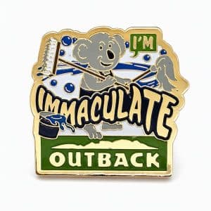 'I'm immaculate' with koala mopping and scrubbing the floors clean with the Outback logo