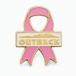 Pink Ribbon Outback lapel pin to raise breast cancer awareness