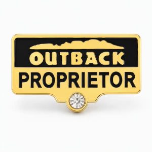Outback lapel pin recognizing the 'Proprietor' position