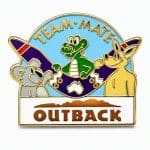 "Teammate" Outback lapel pin featuring a koala, crocodile and kangaroo around a boomerang