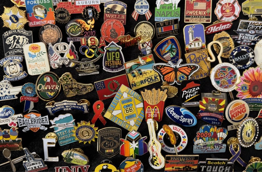 How Custom Pins and Challenge Coins Are Made: Behind the Scenes at The Pin Center 1 An assortment of custom pins created by The Pin Center