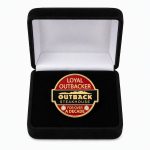Lapel Pin for Outbackers who have been part of the establishment for over a decade, displayed in a velvet presentation Box, created by The Pin Center
